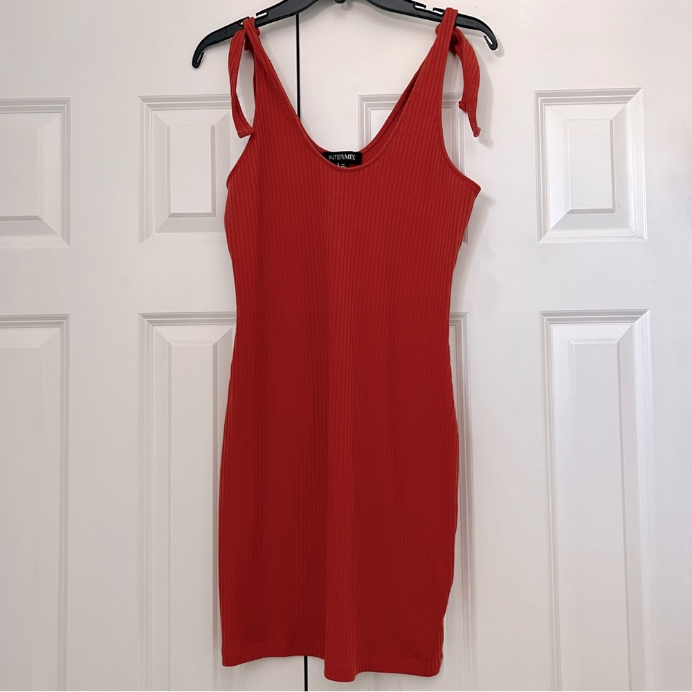 Tie Shoulder Intermix dress